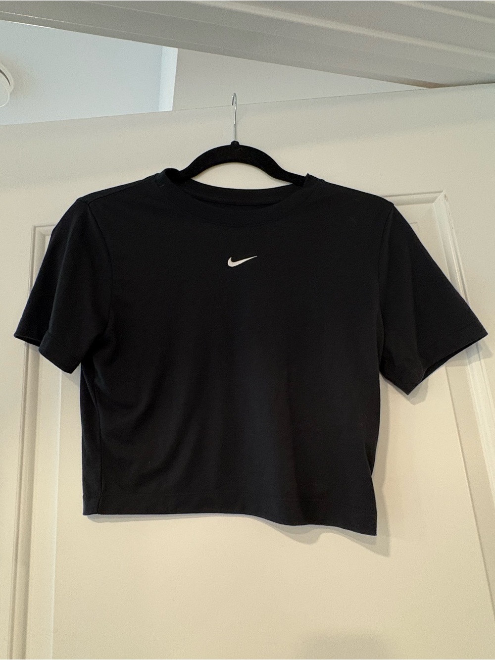 Nike Black Slim Fit Tee with White Logo